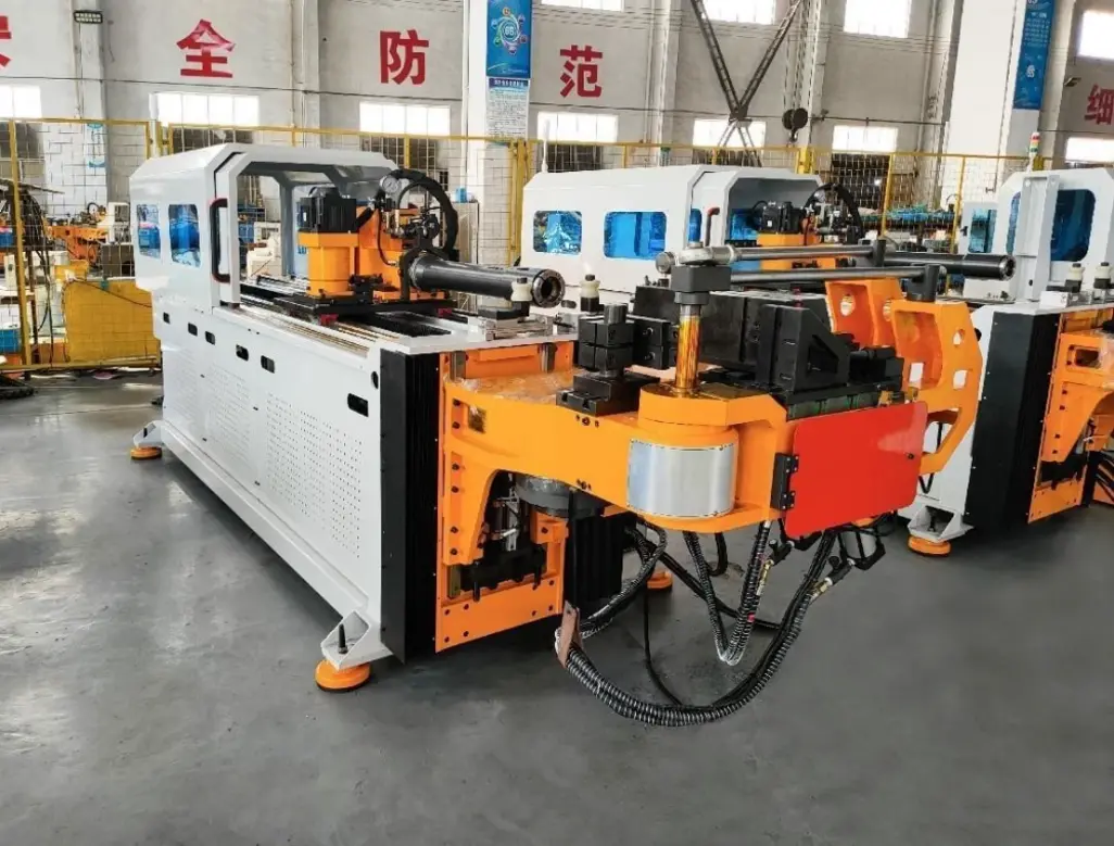 CNC machine processing steel pipe