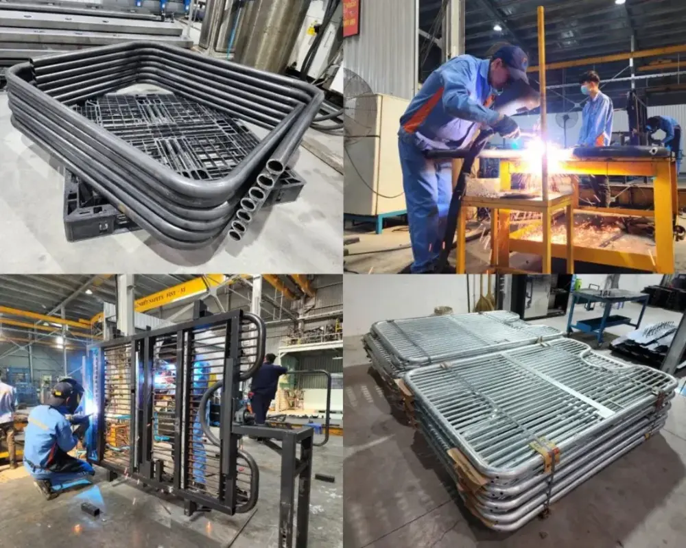 Industrial use of bent steel tubes