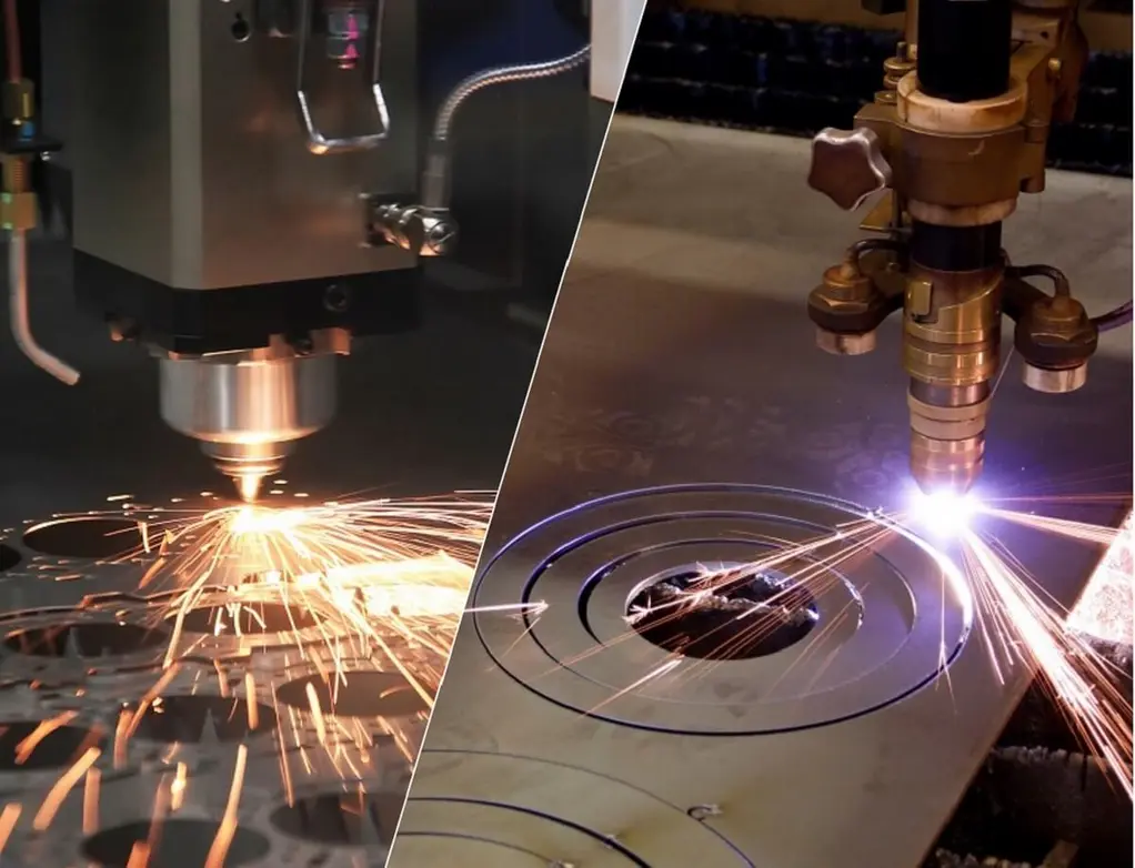 Steel box cutting by plasma and laser